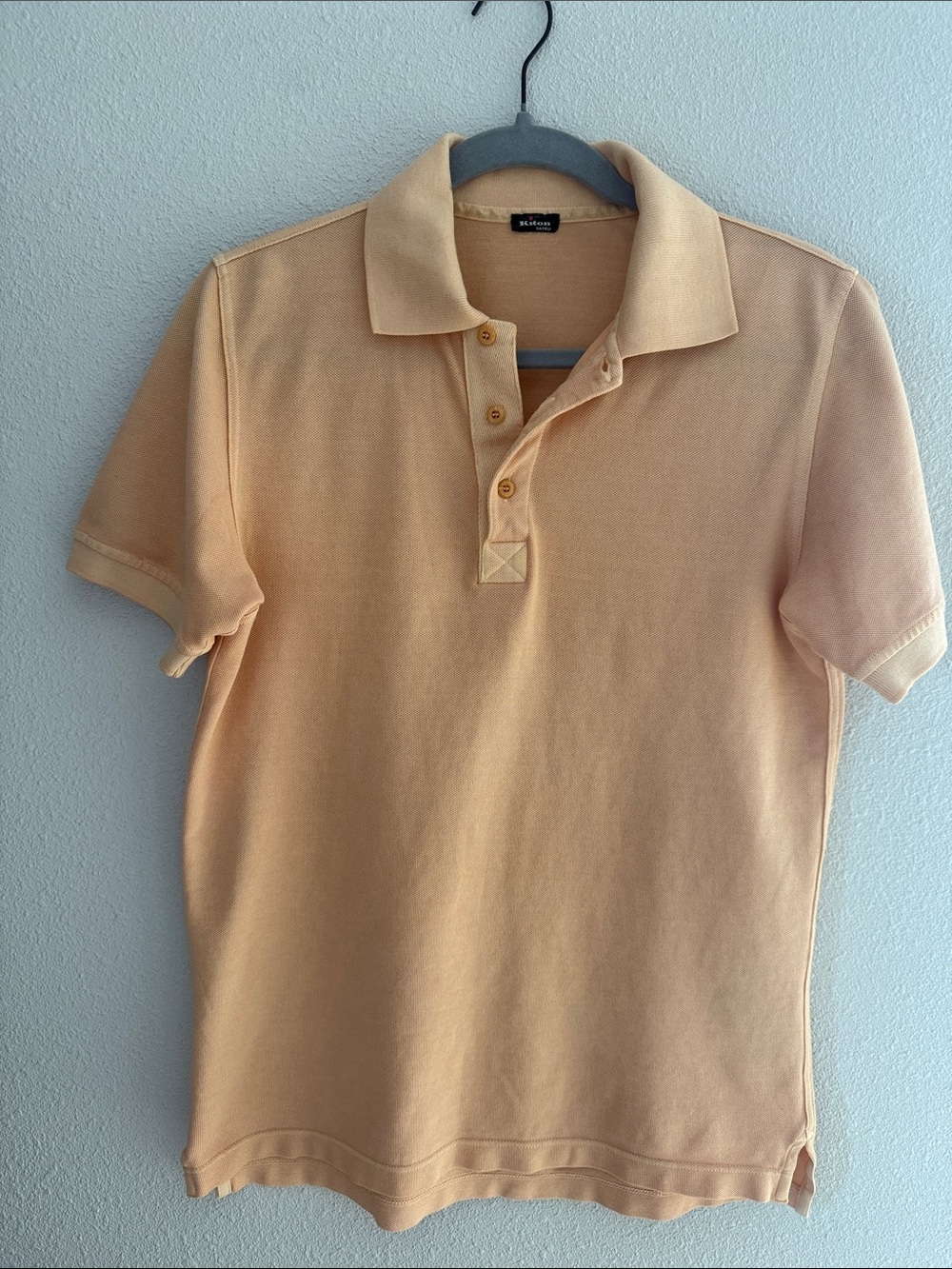 Kiton Peach Short-Sleeve Polo - size 48 Euro (US small)